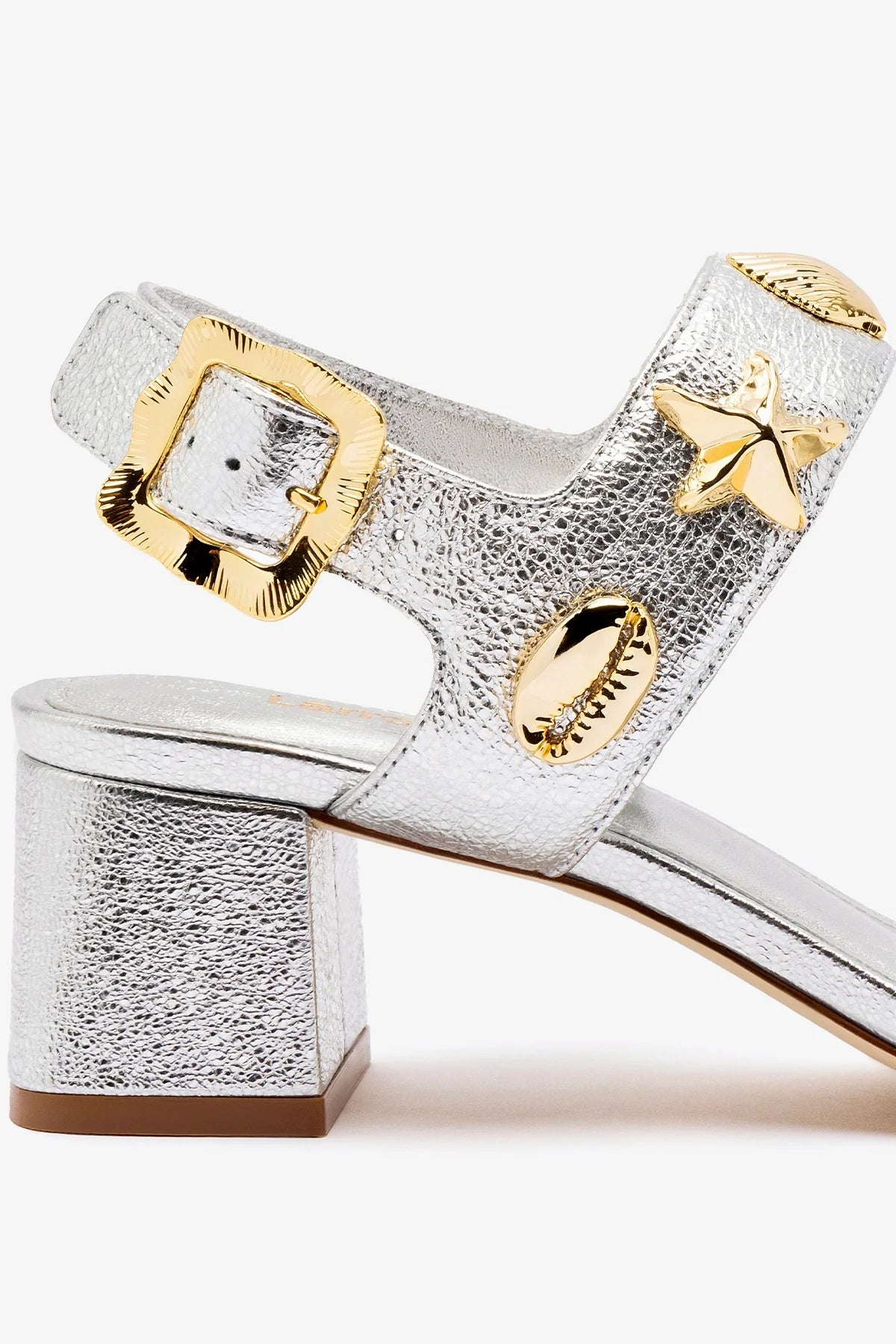 Madison Block In Silver Metallic Leather - Image 4