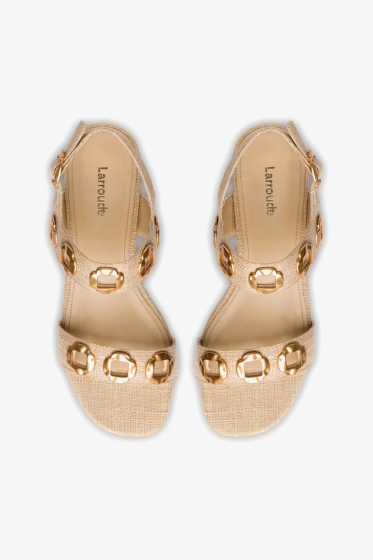 Milan Sandal In Beige Raffia - Image 3