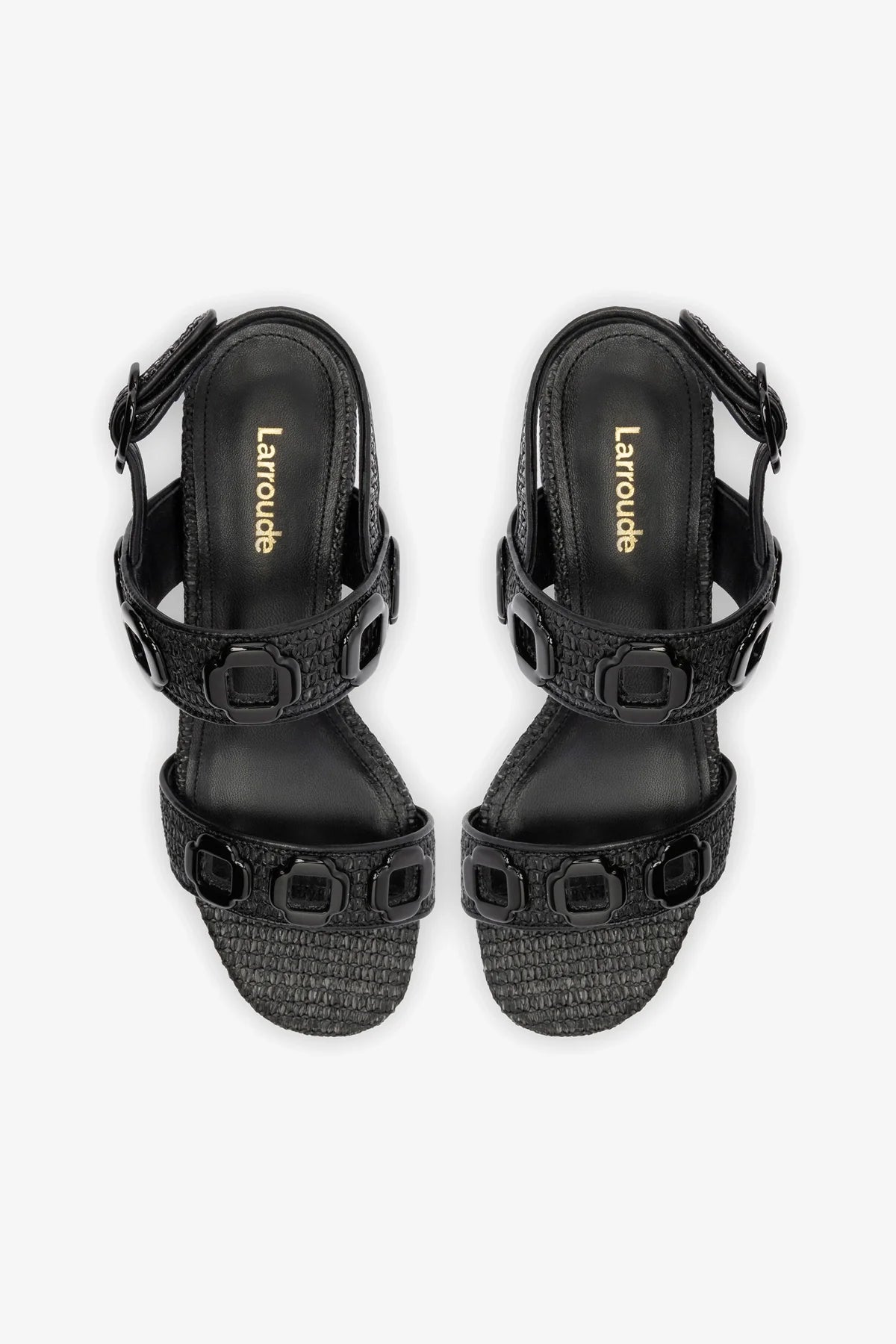 Milan Sandal In Black Wave Raffia - Image 3