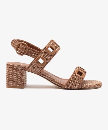 Milan Sandal In Caramel Wave Raffia