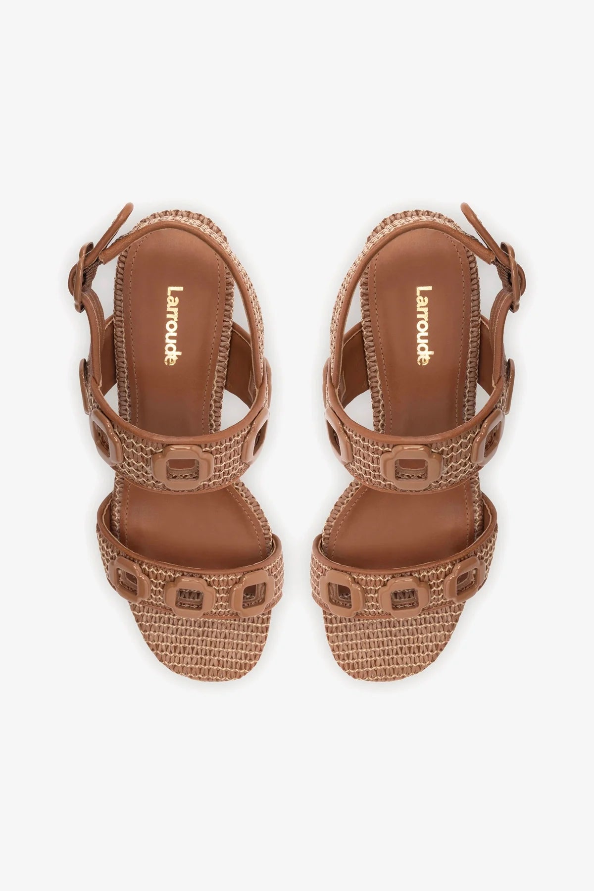 Milan Sandal In Caramel Wave Raffia - Image 3