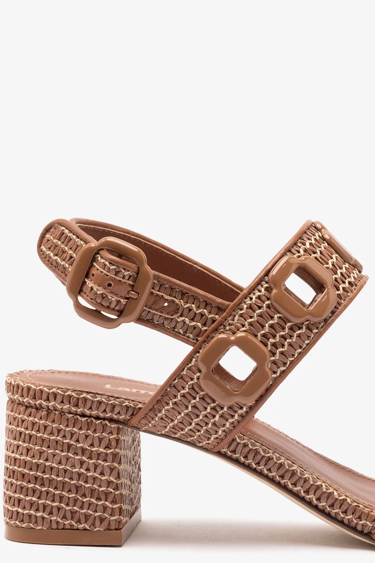 Milan Sandal In Caramel Wave Raffia - Image 4