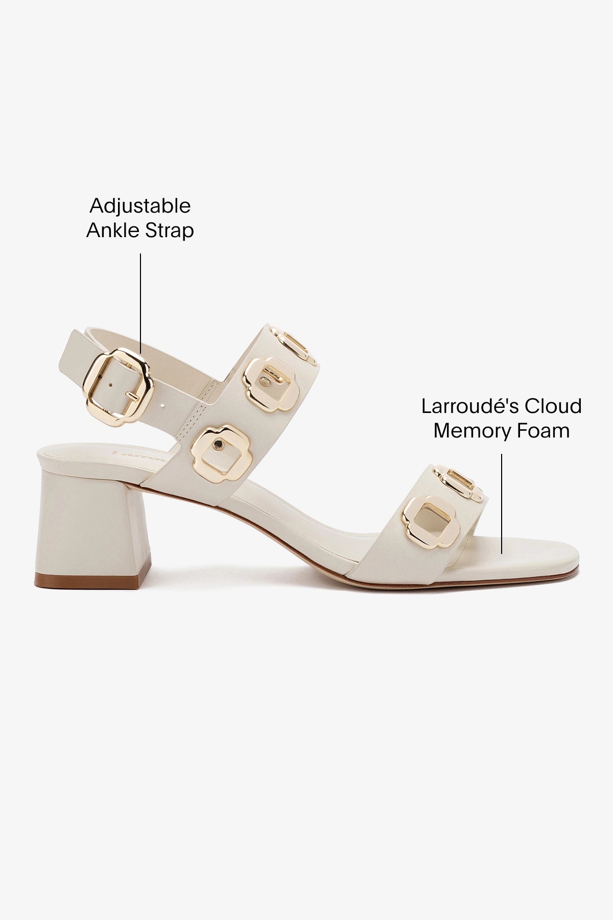 Milan Sandal In Ivory Leather - Image 5