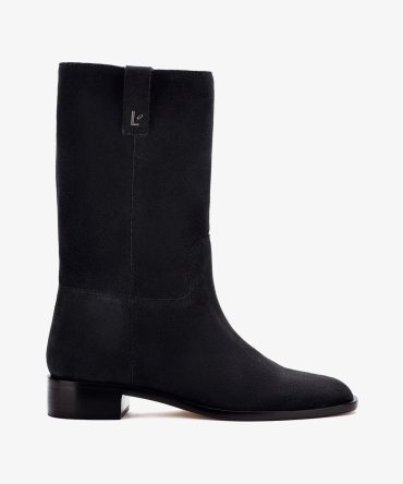 Barb Boot In Dark Gray Suede