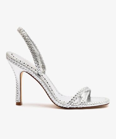 Annie Sandal In Silver Metallic Leather
