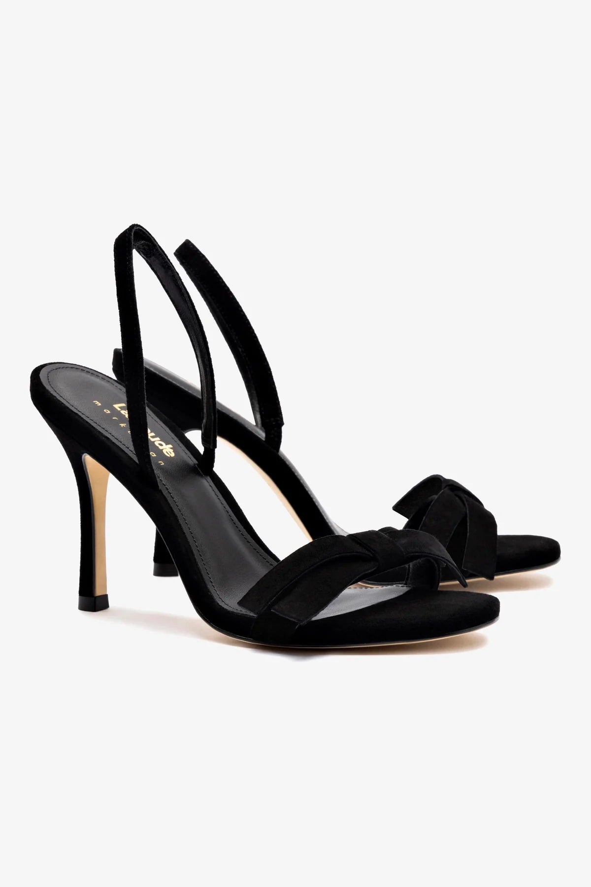 Larroudé x Markarian Sandal In Black Suede - Image 2