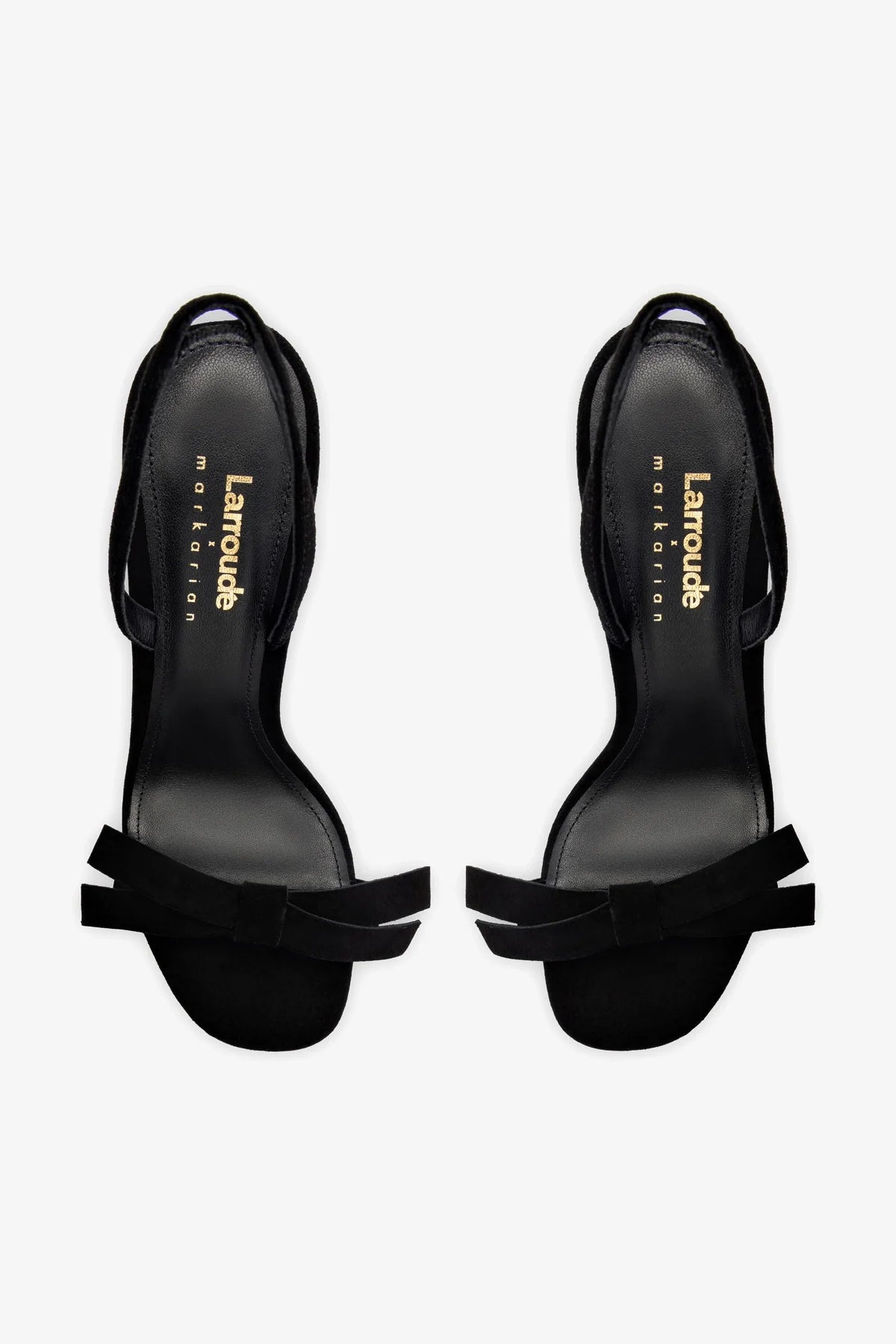 Larroudé x Markarian Sandal In Black Suede - Image 3