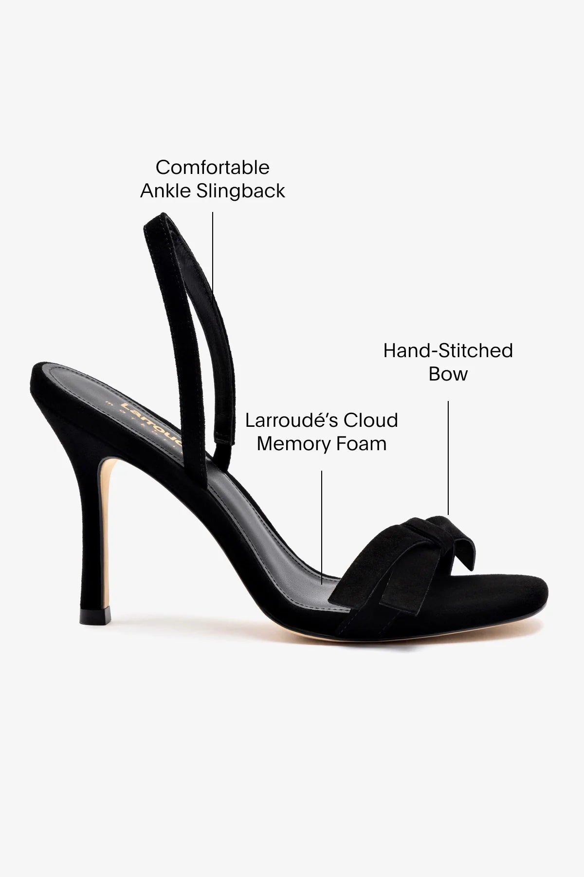 Larroudé x Markarian Sandal In Black Suede - Image 5