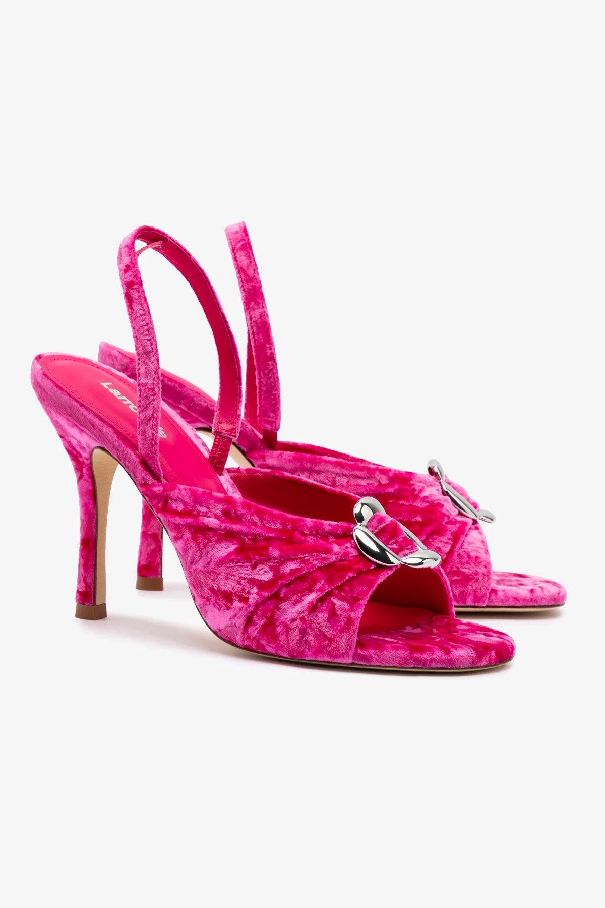 Mayfair Sandal In Pink Velvet - Image 2