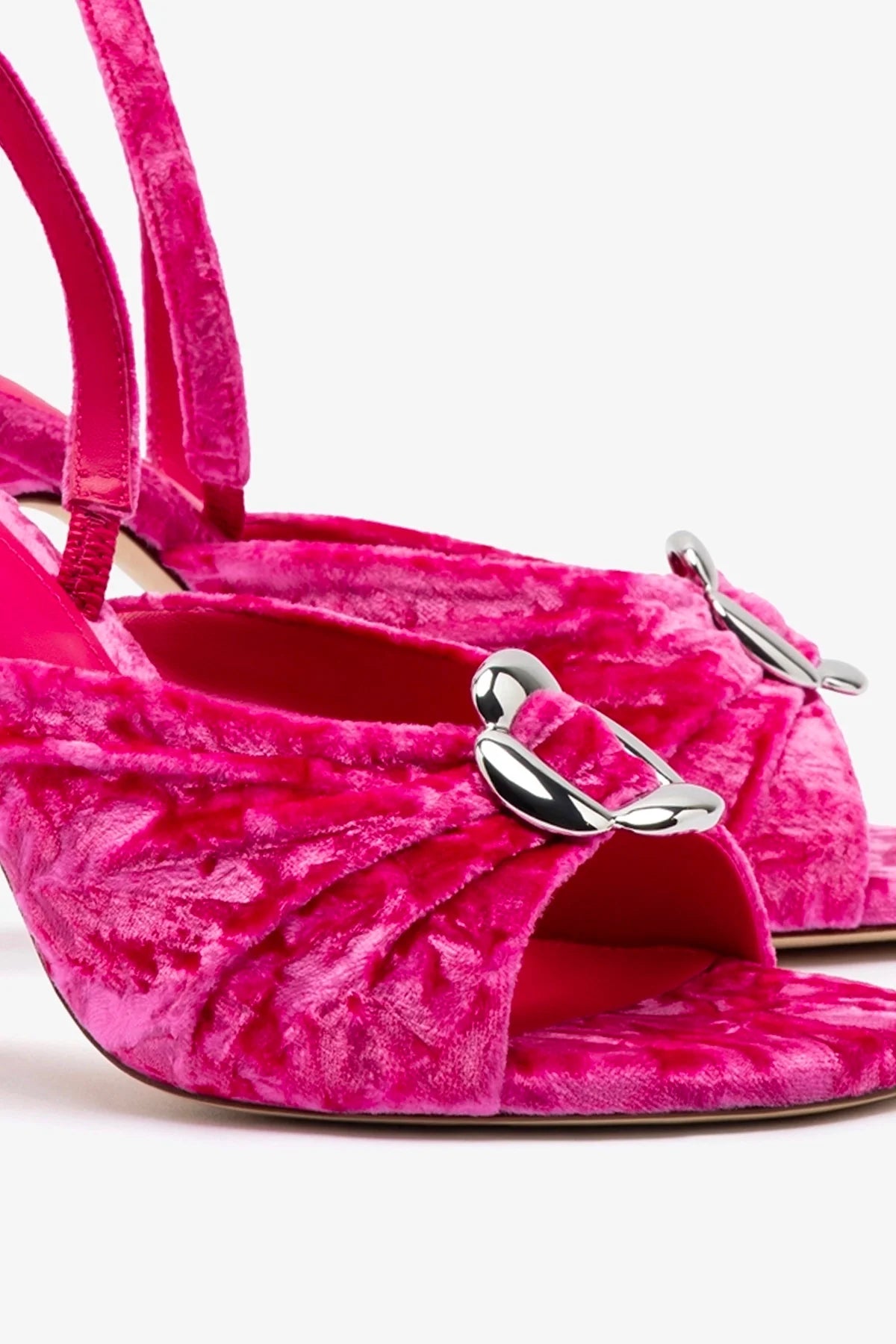 Mayfair Sandal In Pink Velvet - Image 4
