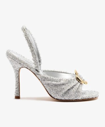 Mayfair Sandal In Silver Lurex