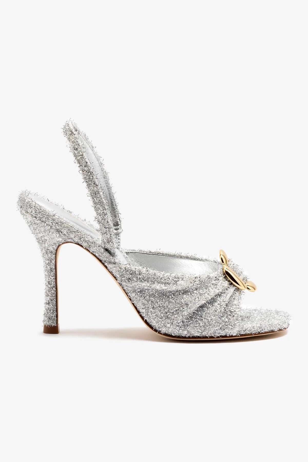 Mayfair Sandal In Silver Lurex