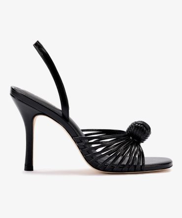 Valerie Slingback Sandal In Black Leather