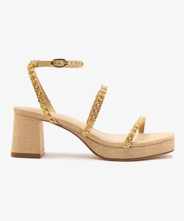 Gio Milanina Sandal In Beige Raffia