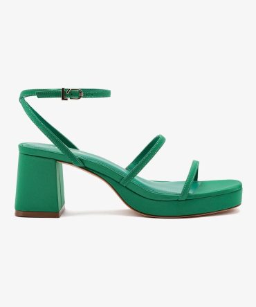 Gio Sandal In Green Satin