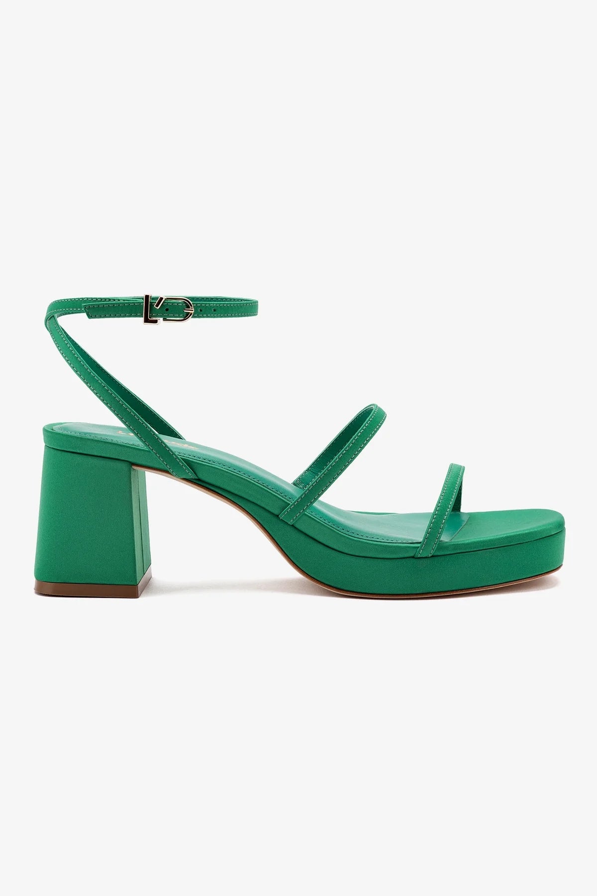 Gio Sandal In Green Satin
