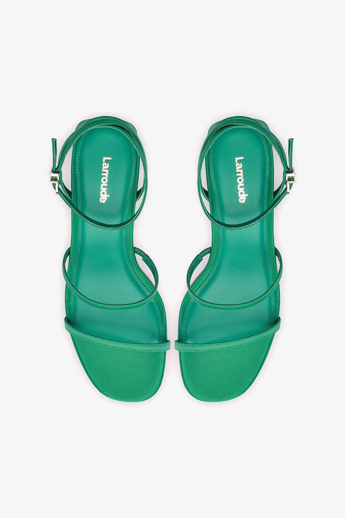 Gio Sandal In Green Satin - Image 3