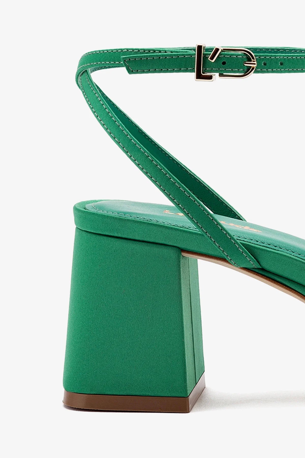 Gio Sandal In Green Satin - Image 4