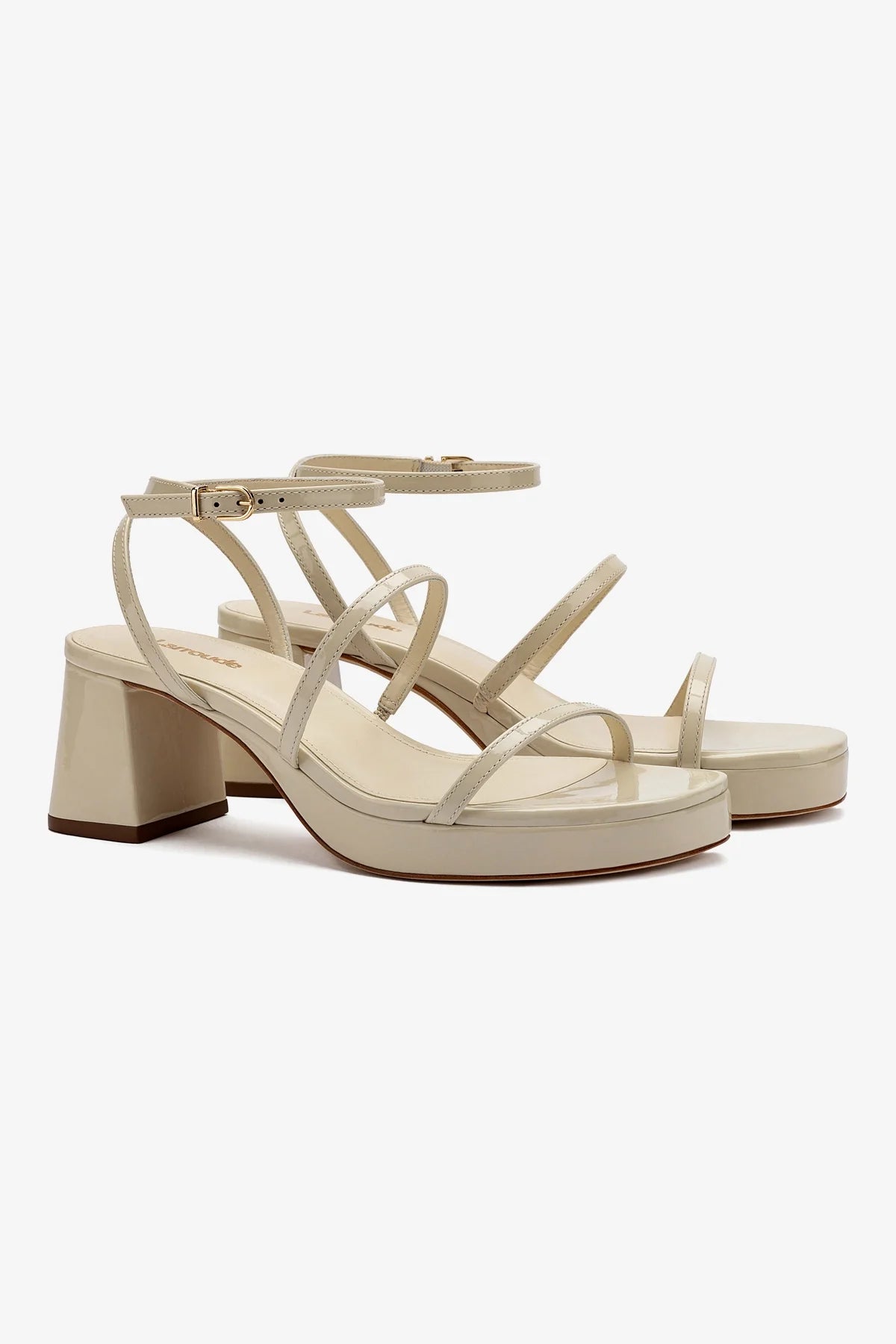Gio Sandal In Ivory Patent Leather - Image 2