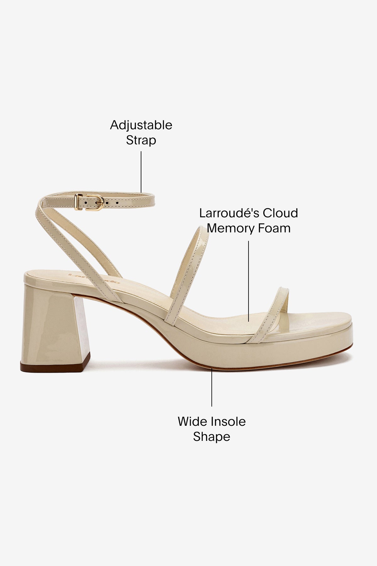 Gio Sandal In Ivory Patent Leather - Image 5