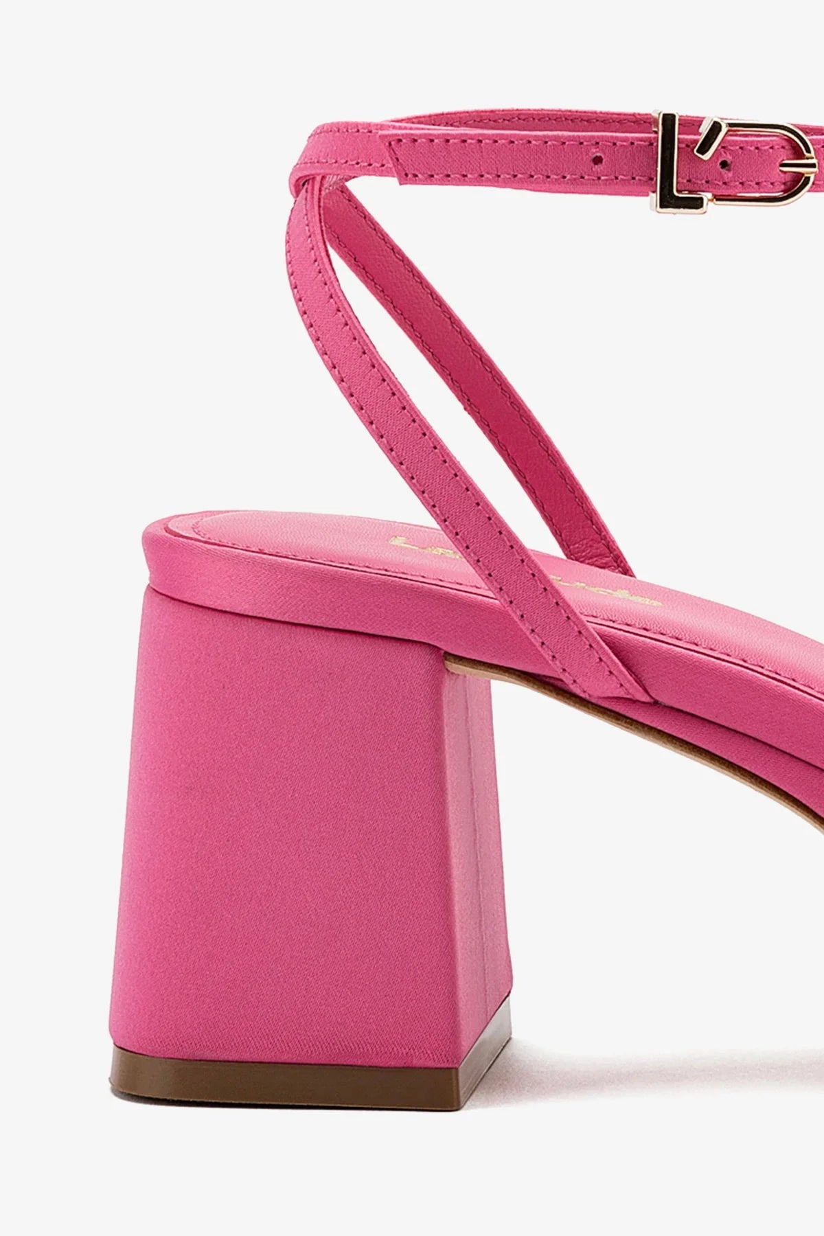 Gio Sandal In Pink Satin - Image 4