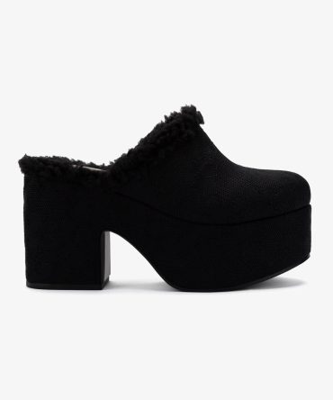 Miso Platform Clog In Black Knit