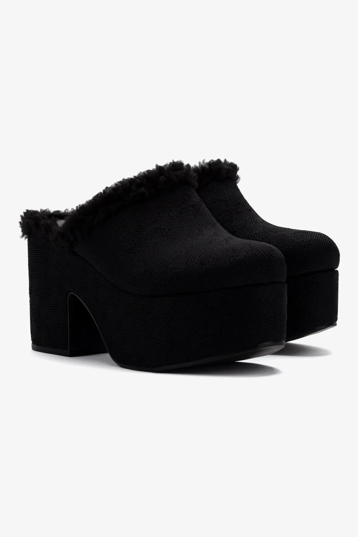 Miso Platform Clog In Black Knit - Image 2