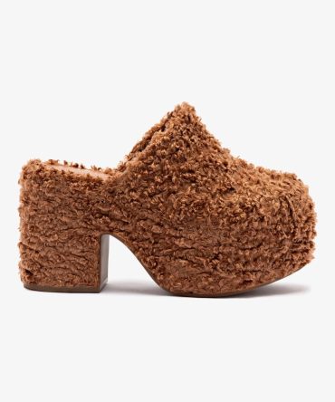 Miso Clog In Brown Shearling