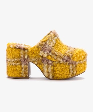 Miso Platform Clog In Dijon Plaid Shearling