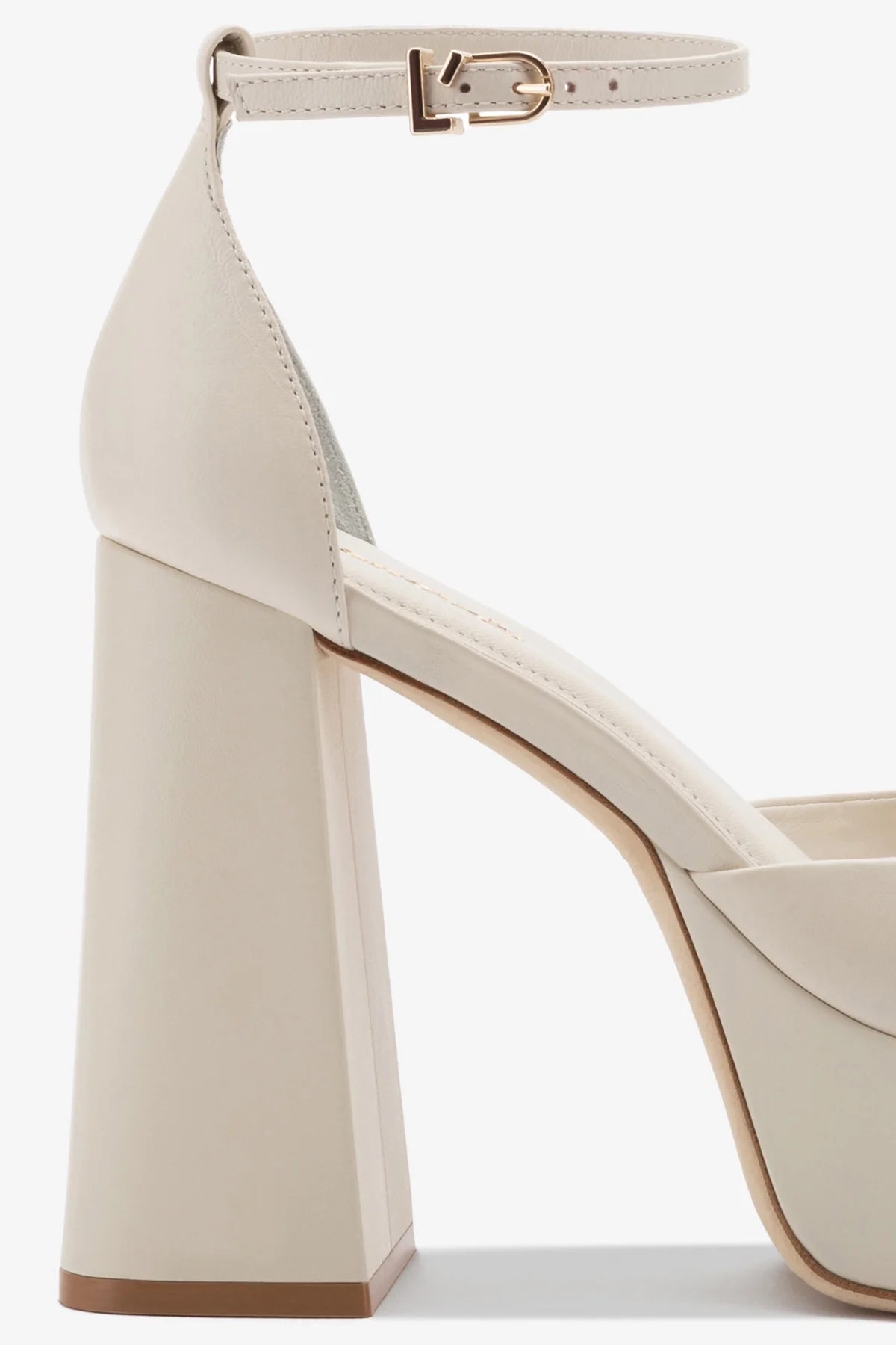 Ari Pump In Ivory Leather - Image 4