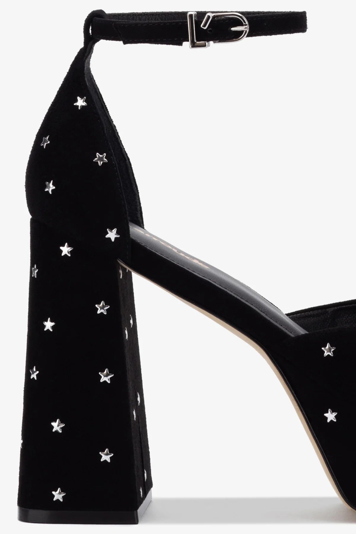 Ari Pump In Black Suede and Silver Stars - Image 4
