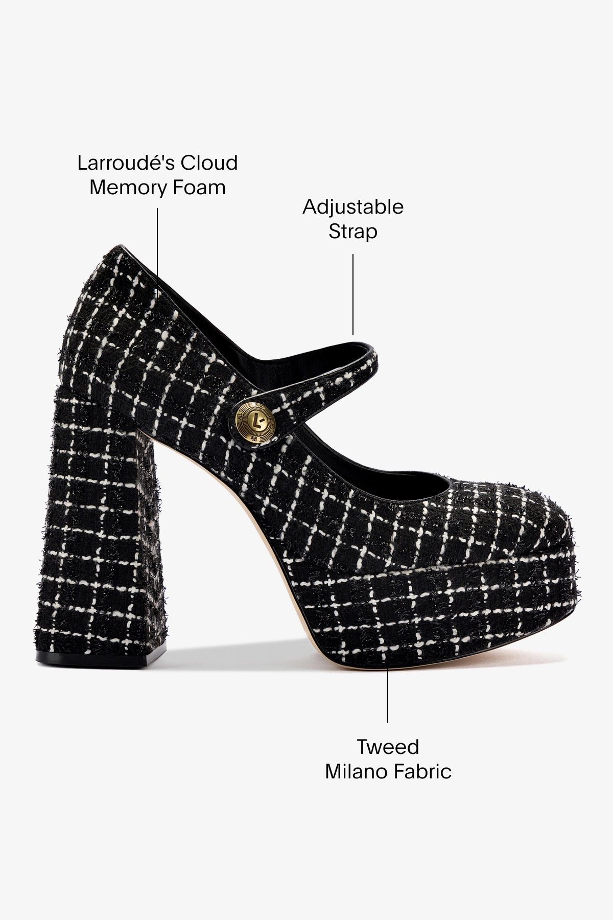 Emma Pump In Black Tweed - Image 5