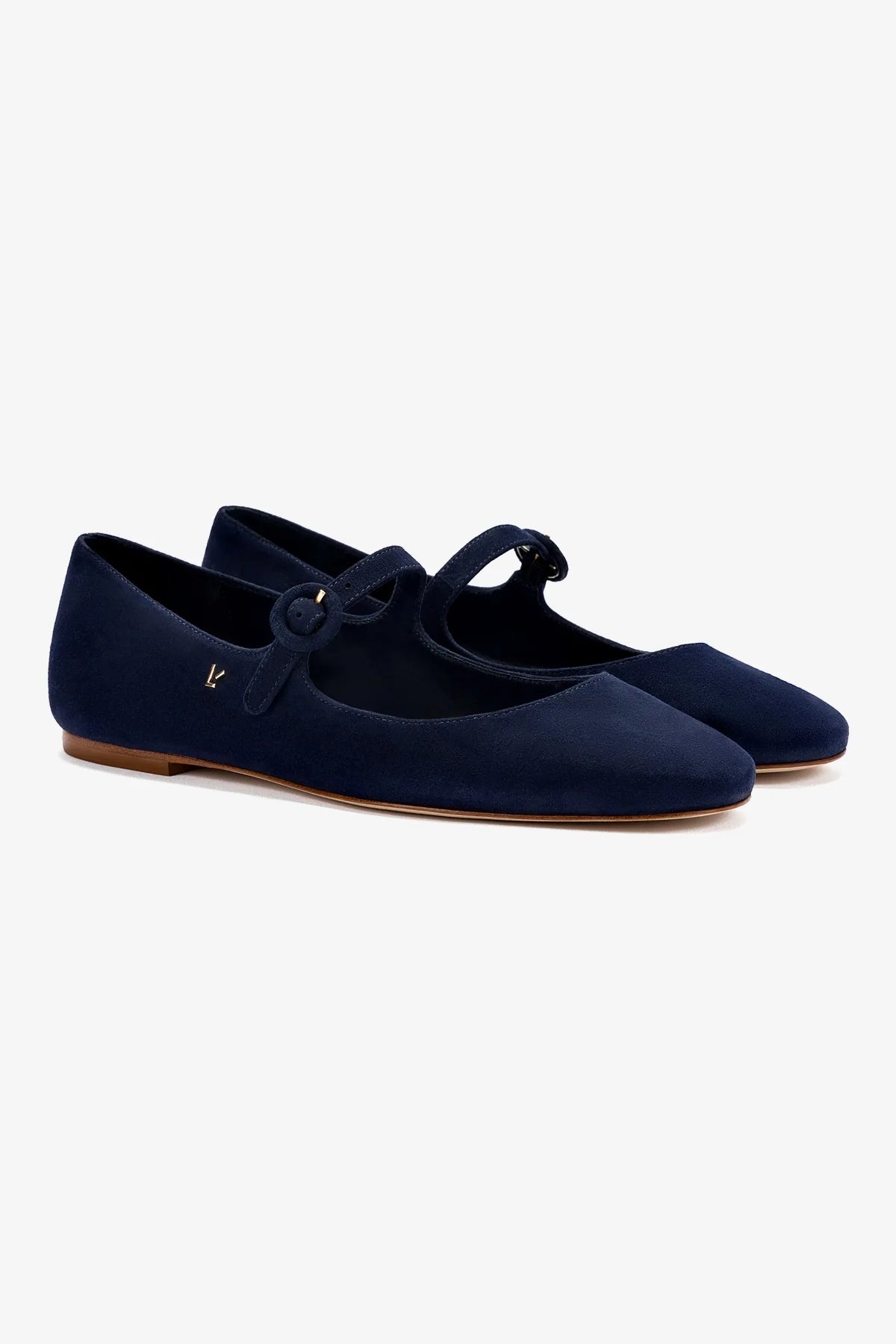 Blair Ballet Flat In Navy Suede - Image 2