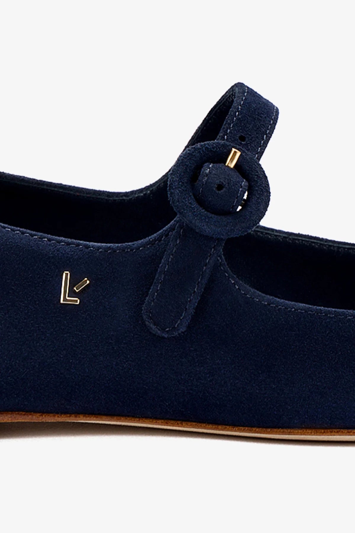 Blair Ballet Flat In Navy Suede - Image 4