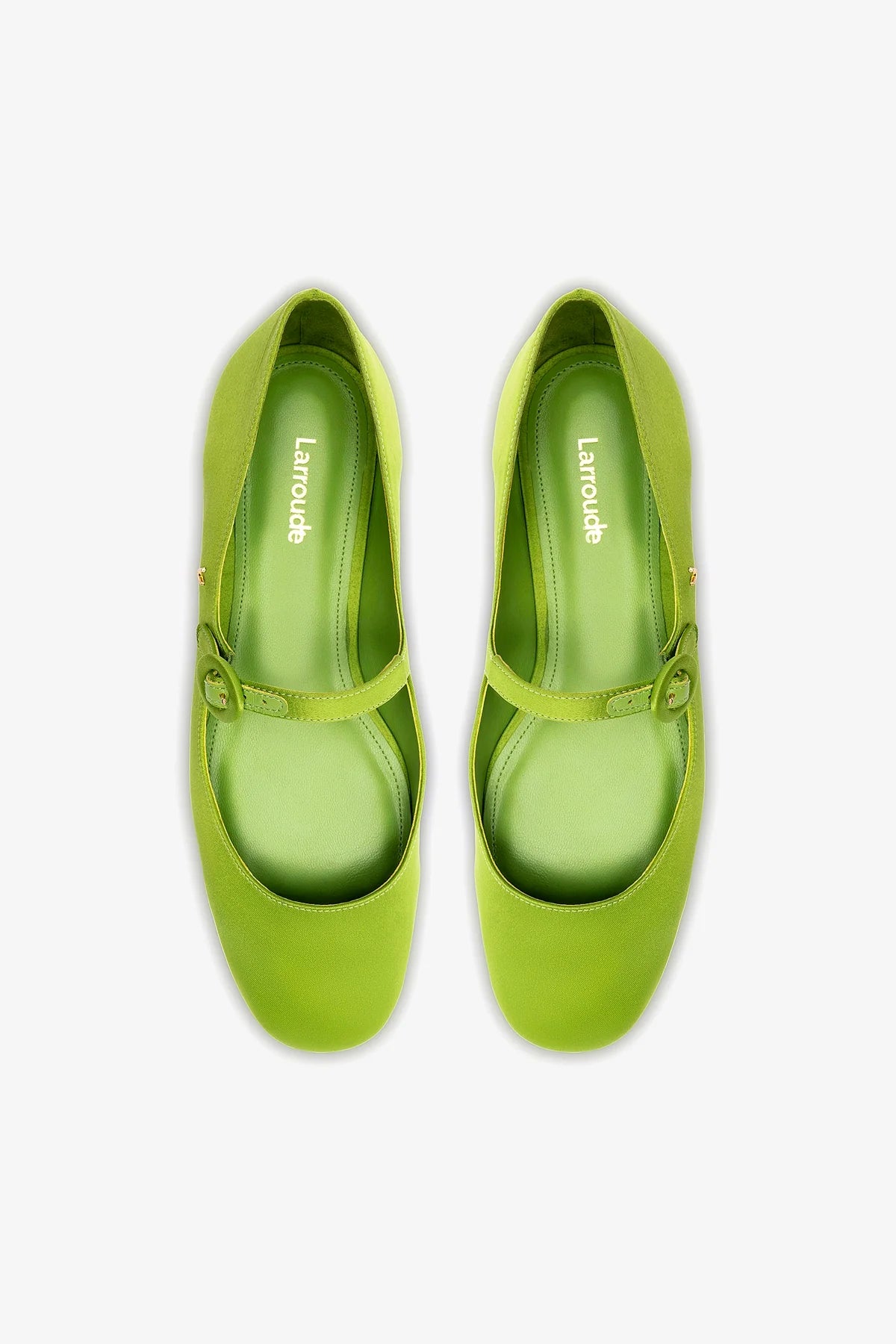 Blair Ballet Flat In Kiwi Satin - Image 3