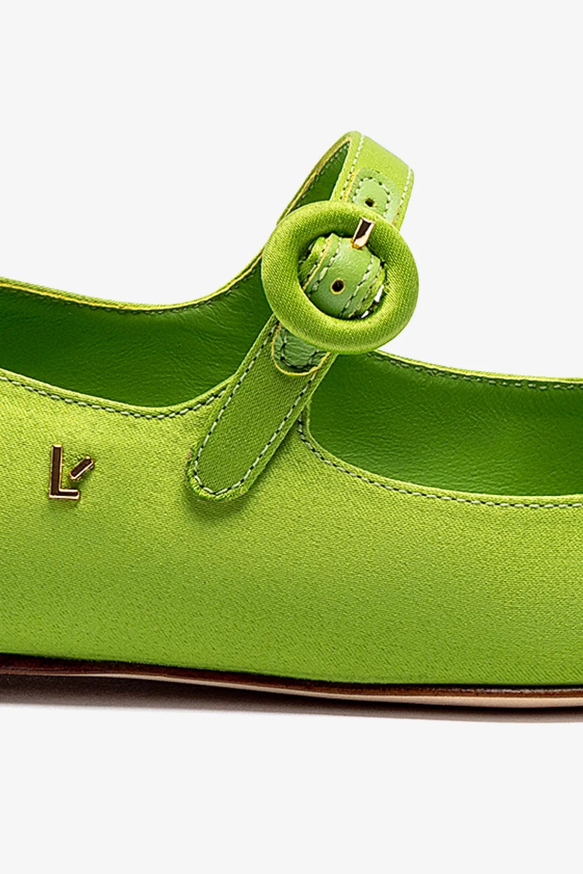 Blair Ballet Flat In Kiwi Satin - Image 4