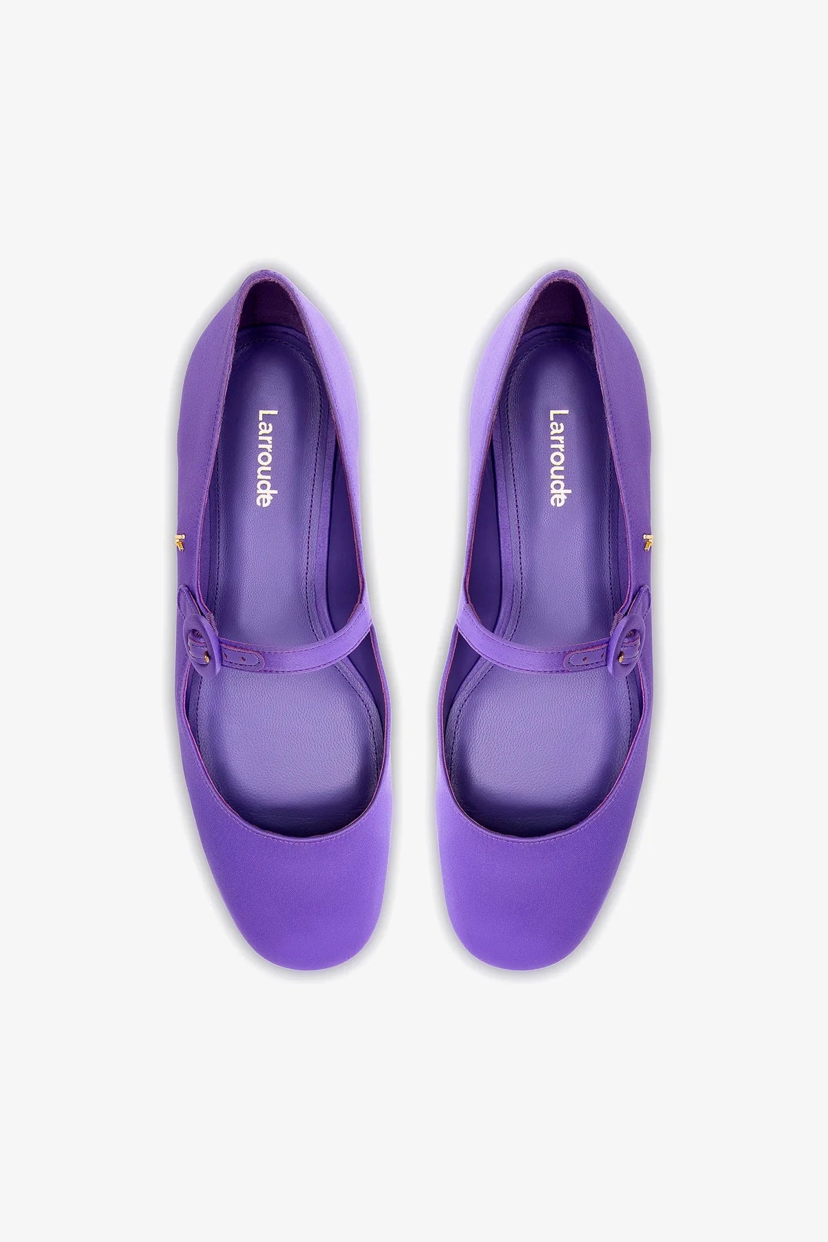 Blair Ballet Flat In Violet Satin - Image 3