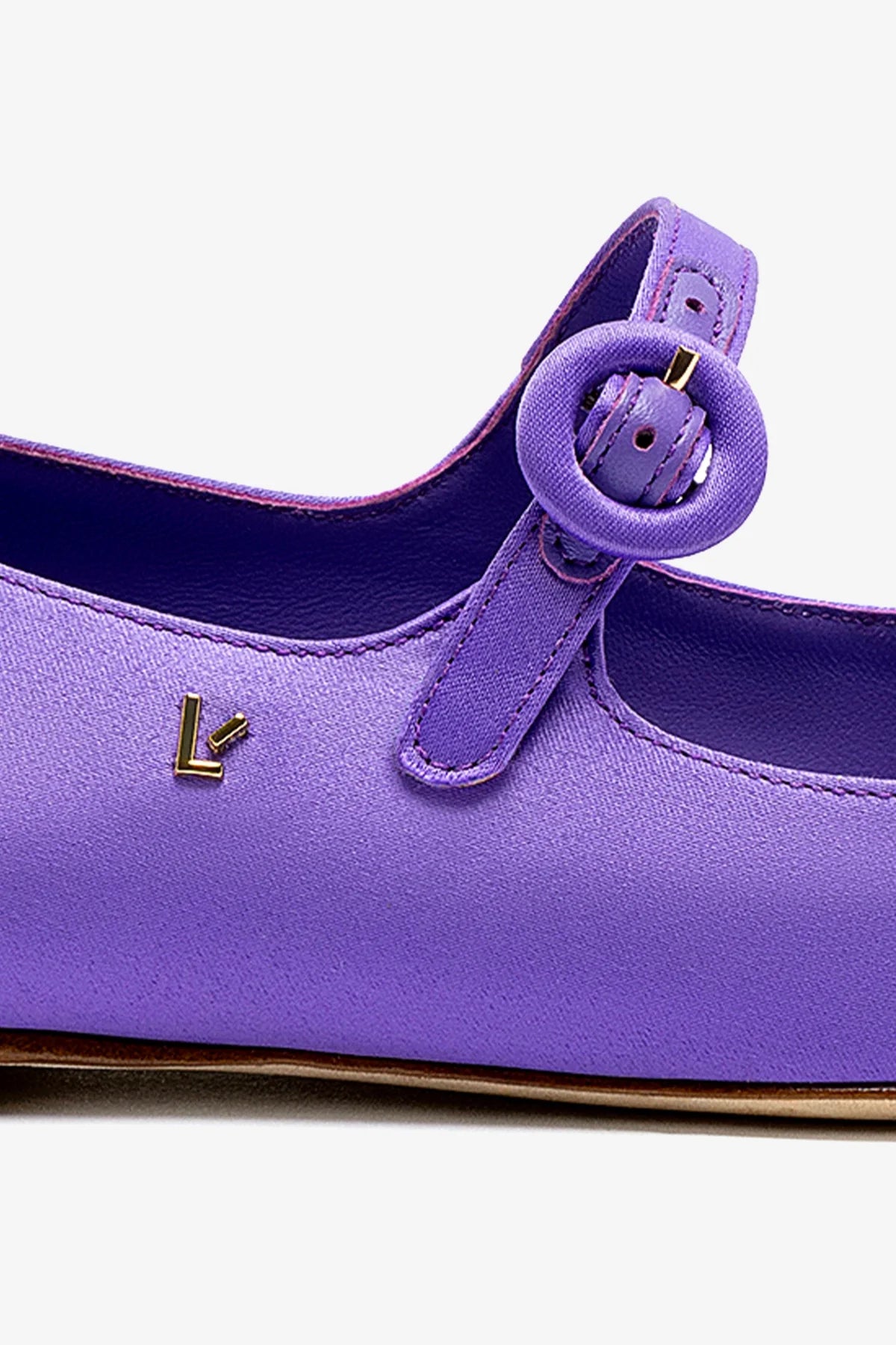 Blair Ballet Flat In Violet Satin - Image 4