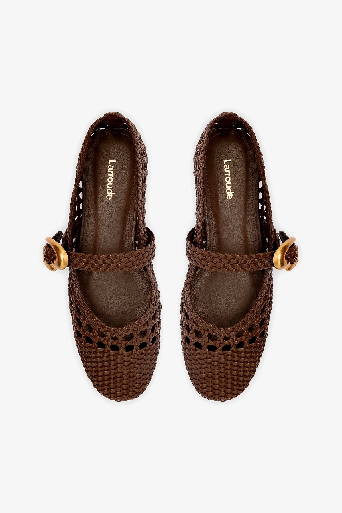 Verona Macrame Ballet Flat In Burnt Umber Leather - Image 3