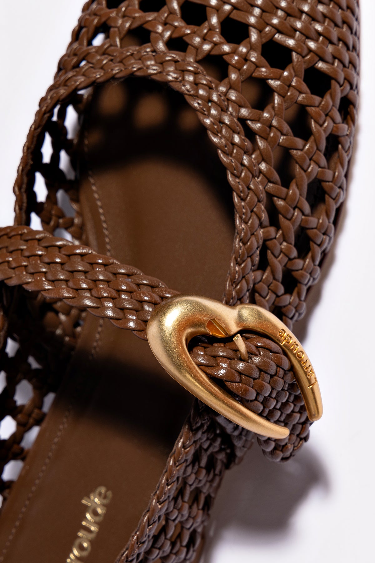 Verona Macrame Ballet Flat In Burnt Umber Leather - Image 7