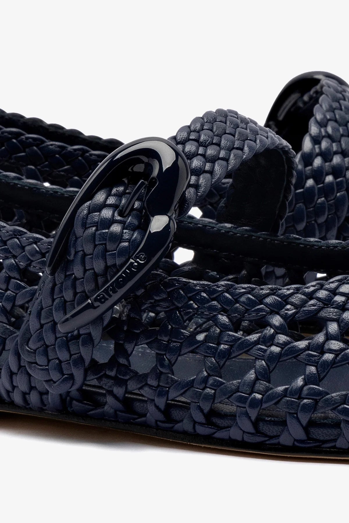 Verona Macrame Ballet Flat In Navy Leather - Image 4