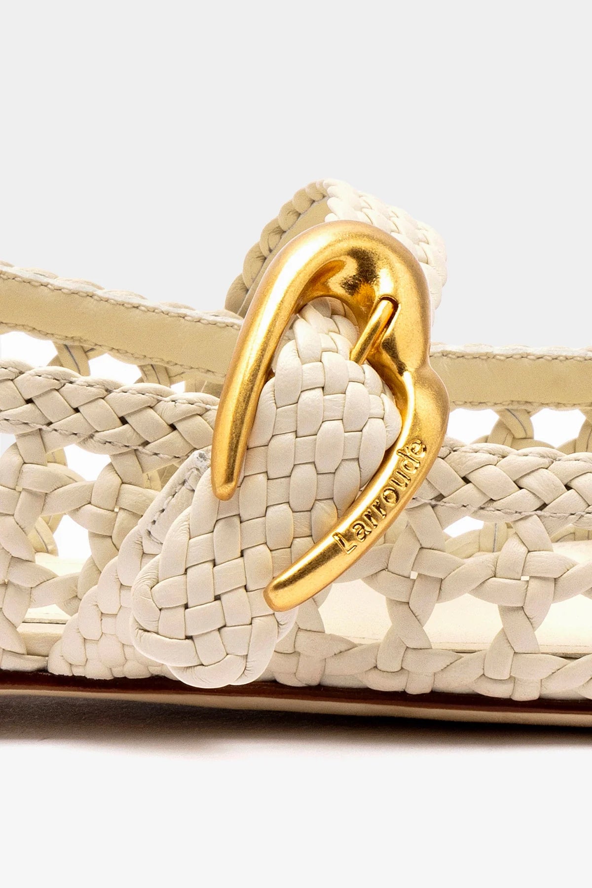 Verona Macrame Ballet Flat In Ivory Leather - Image 4