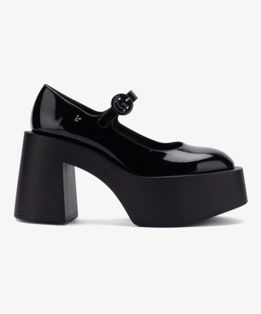 Olivia Platform Pump In Black Patent Leather