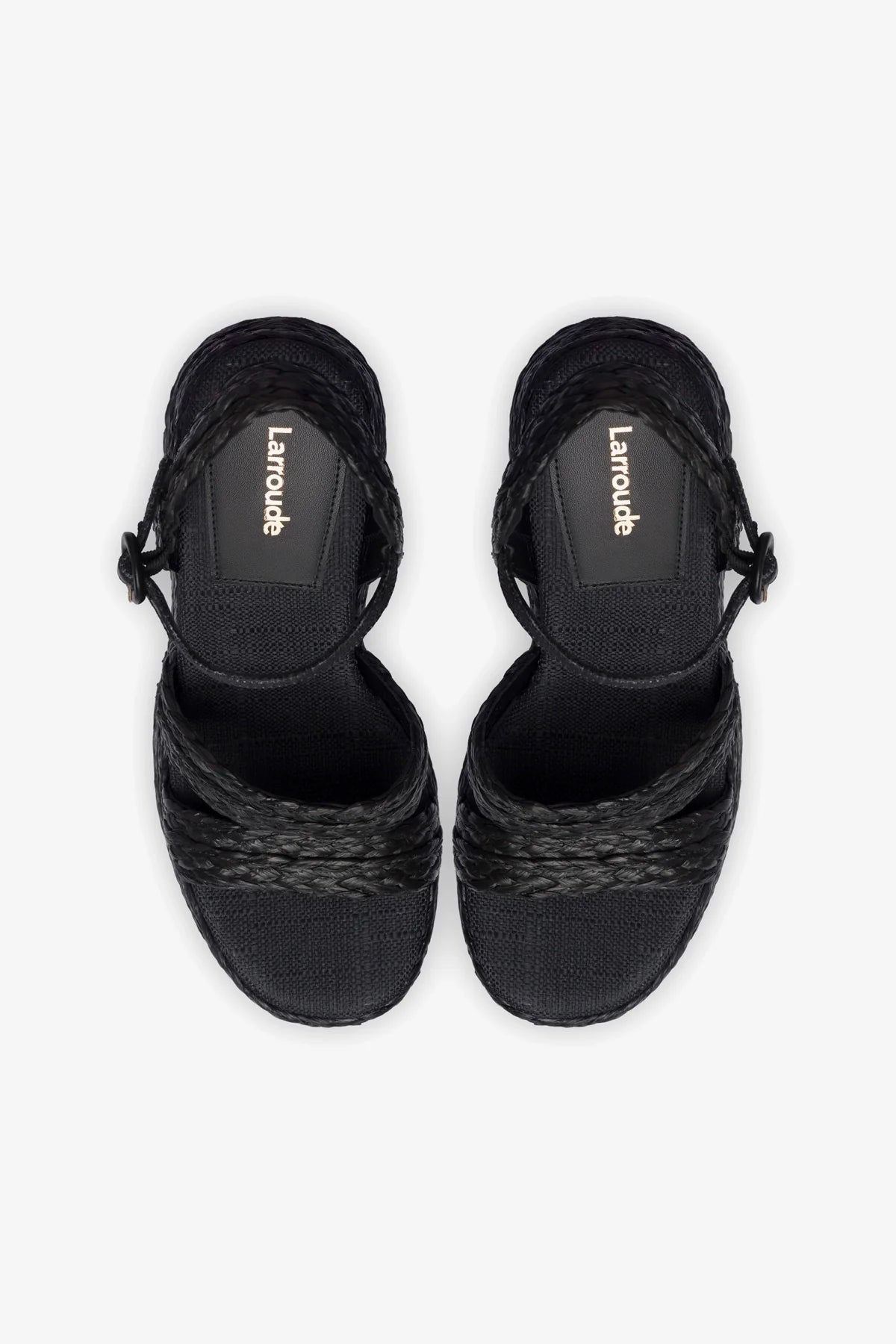 Carmen Platform Sandal In Black Raffia - Image 3