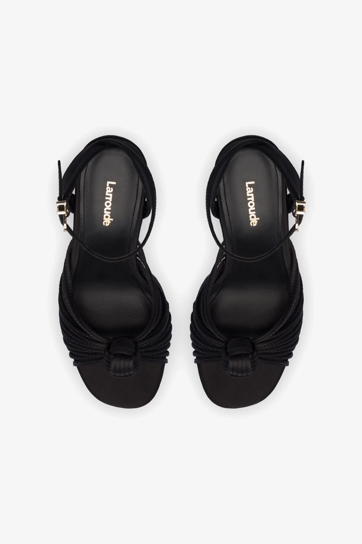 Valerie Platform Sandal In Black Satin - Image 3