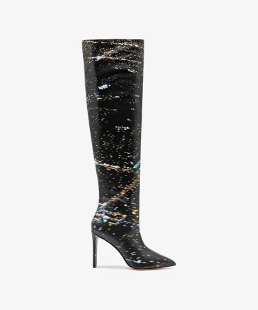 Larroudé x Libertine Boot In Black LAX Printed Leather
