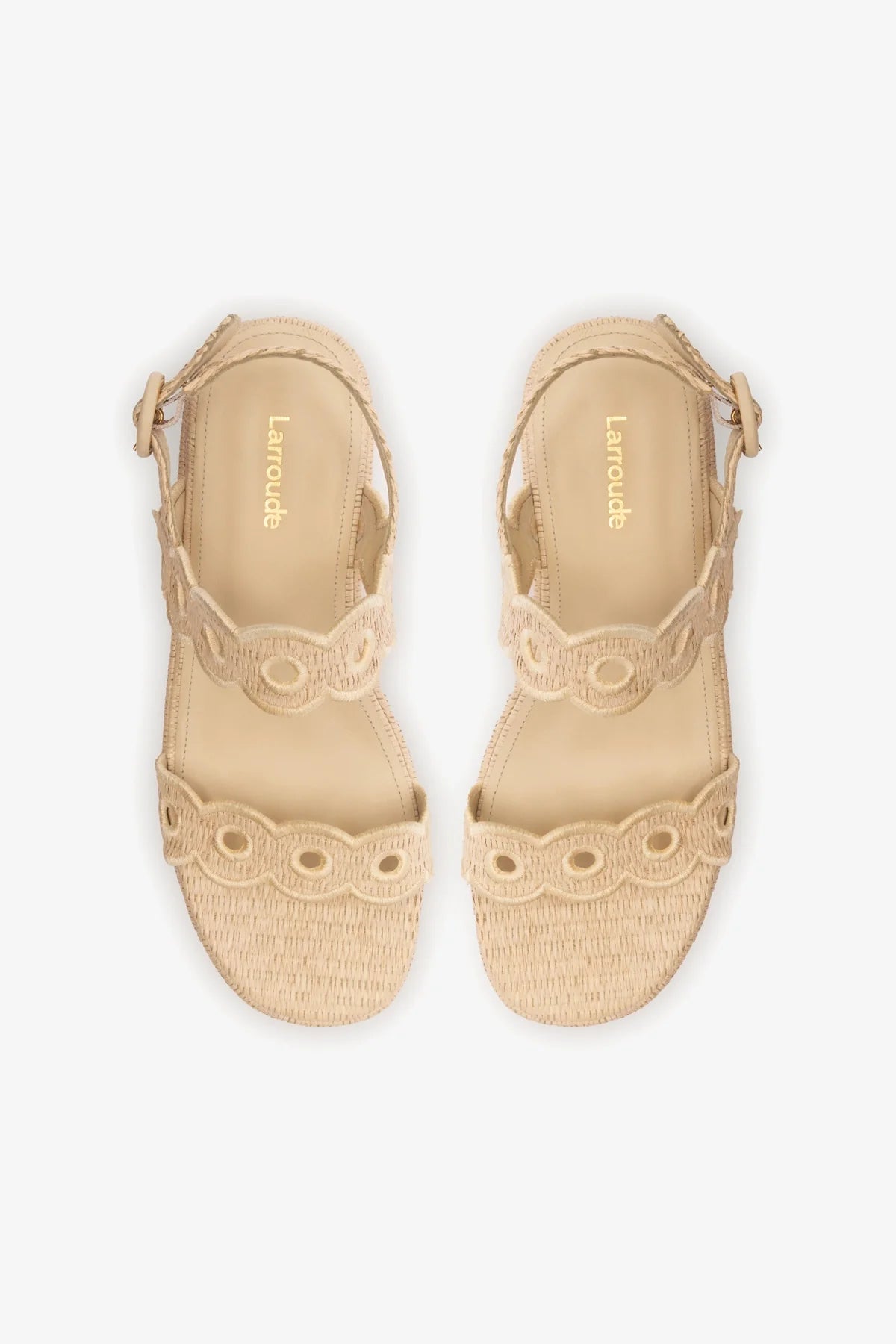 Florence Broderie Flatform In Natural Raffia - Image 3