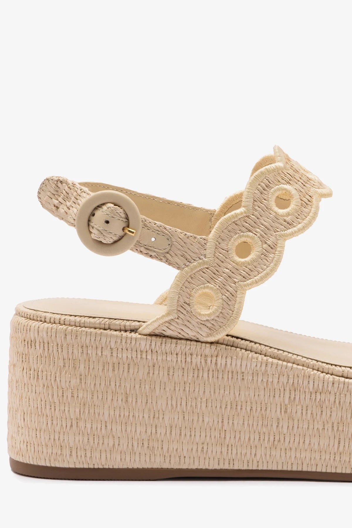 Florence Broderie Flatform In Natural Raffia - Image 4