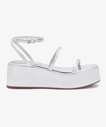 Gio Flatform Sandal In Specchio Silver