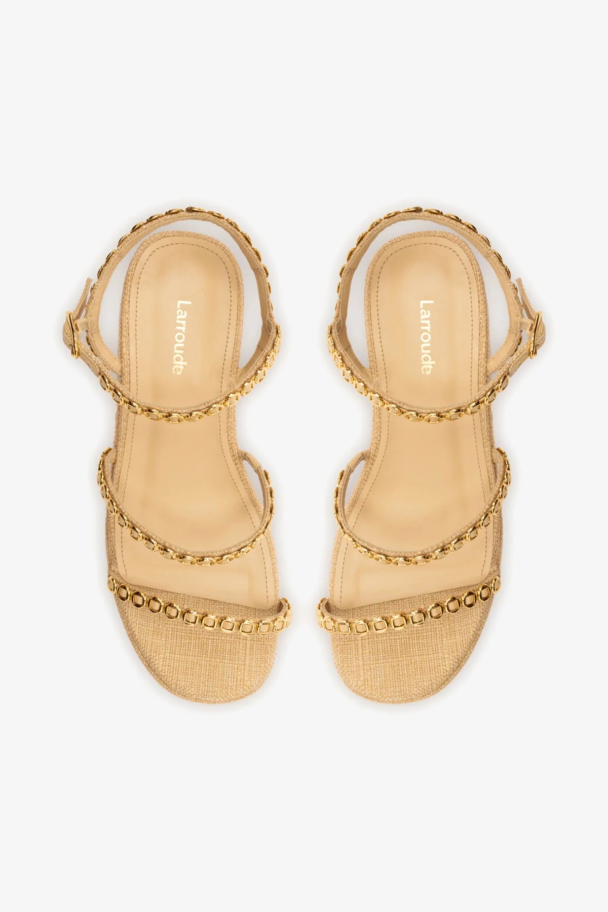 Gio Milanina Flatform Sandal In Beige Raffia - Image 3